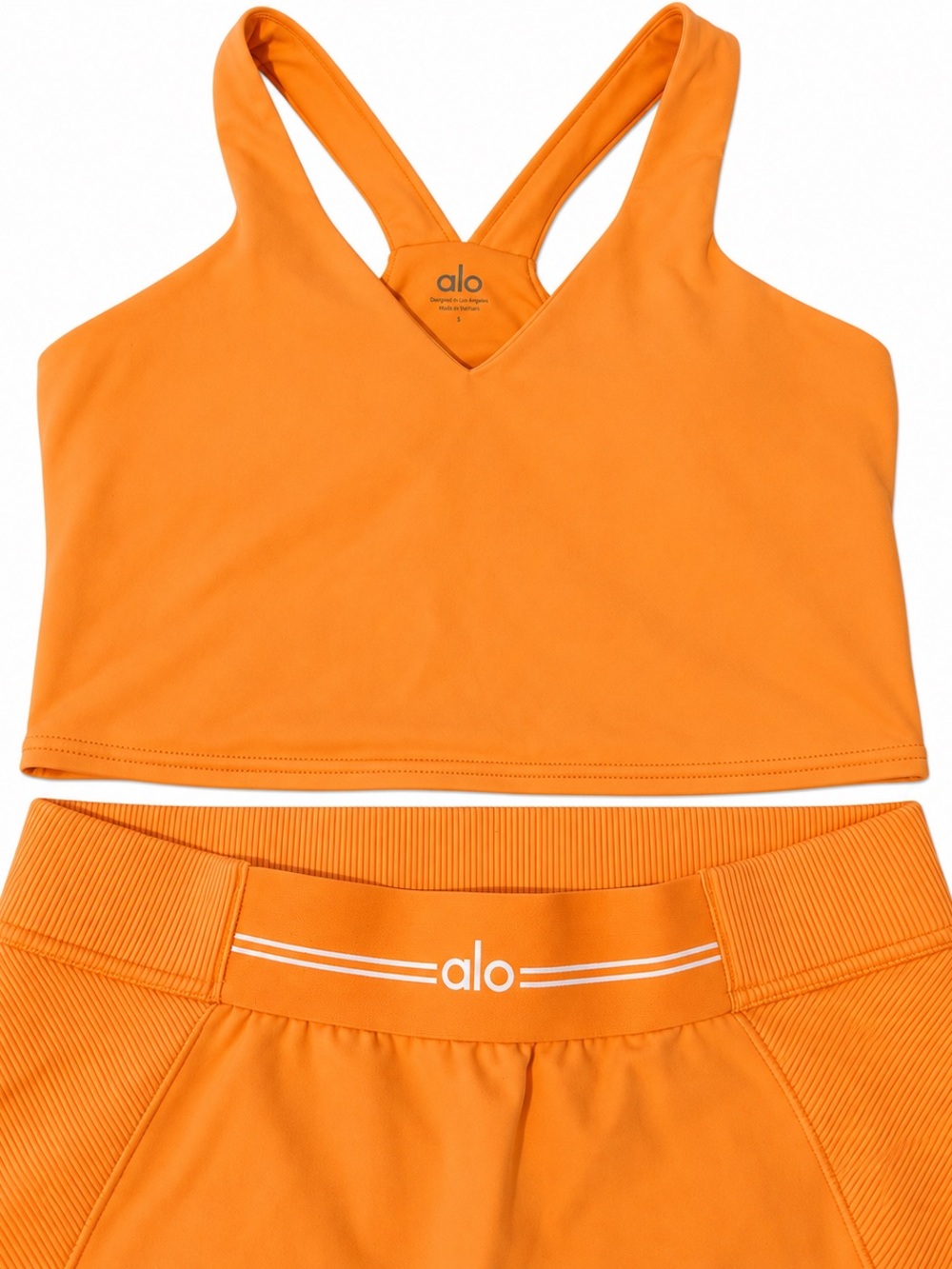 ALO Yoga Orange Active Crop Top & Leggings Set